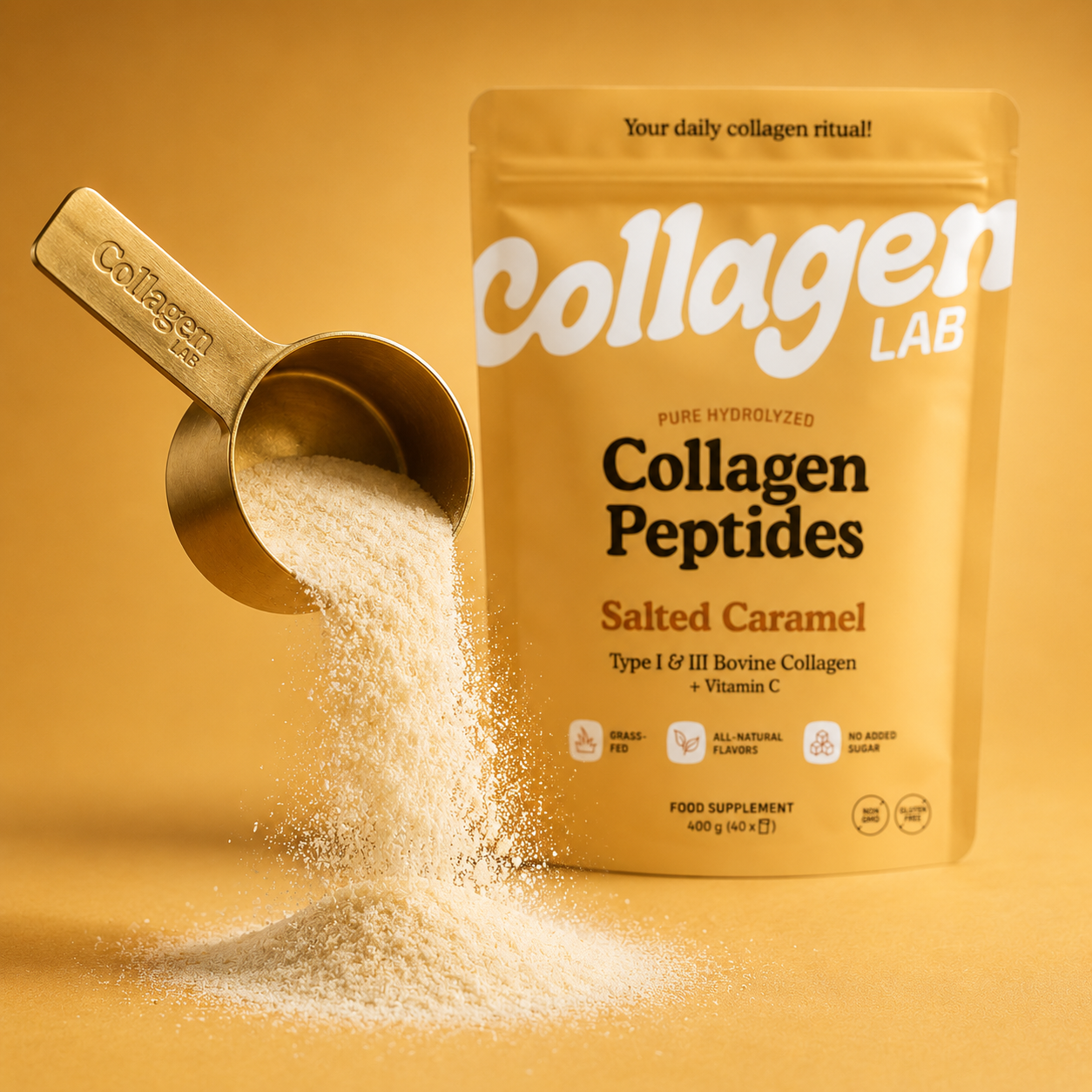 Signature Metal Scoop Collagen LAB  — Precision Dosing Spoon